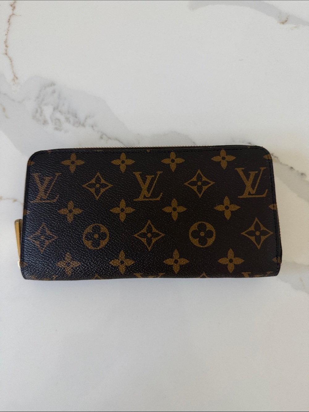 Louis Vuitton Monogram Zip-Around Card Holder in Brown and Tan